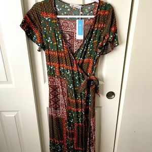 Bella Olive Floral Dress
